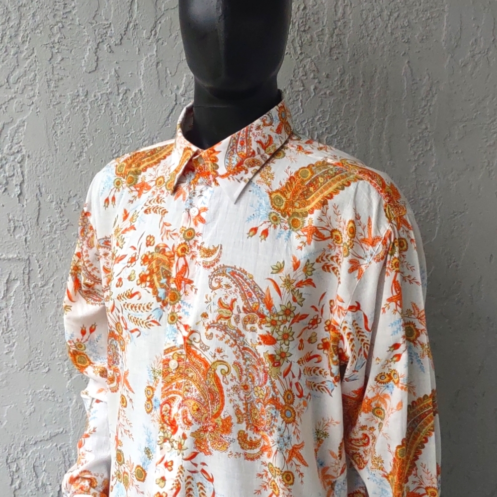 AVVA Men's Luxury Floral Print L/S  Shirt (TURKEY)